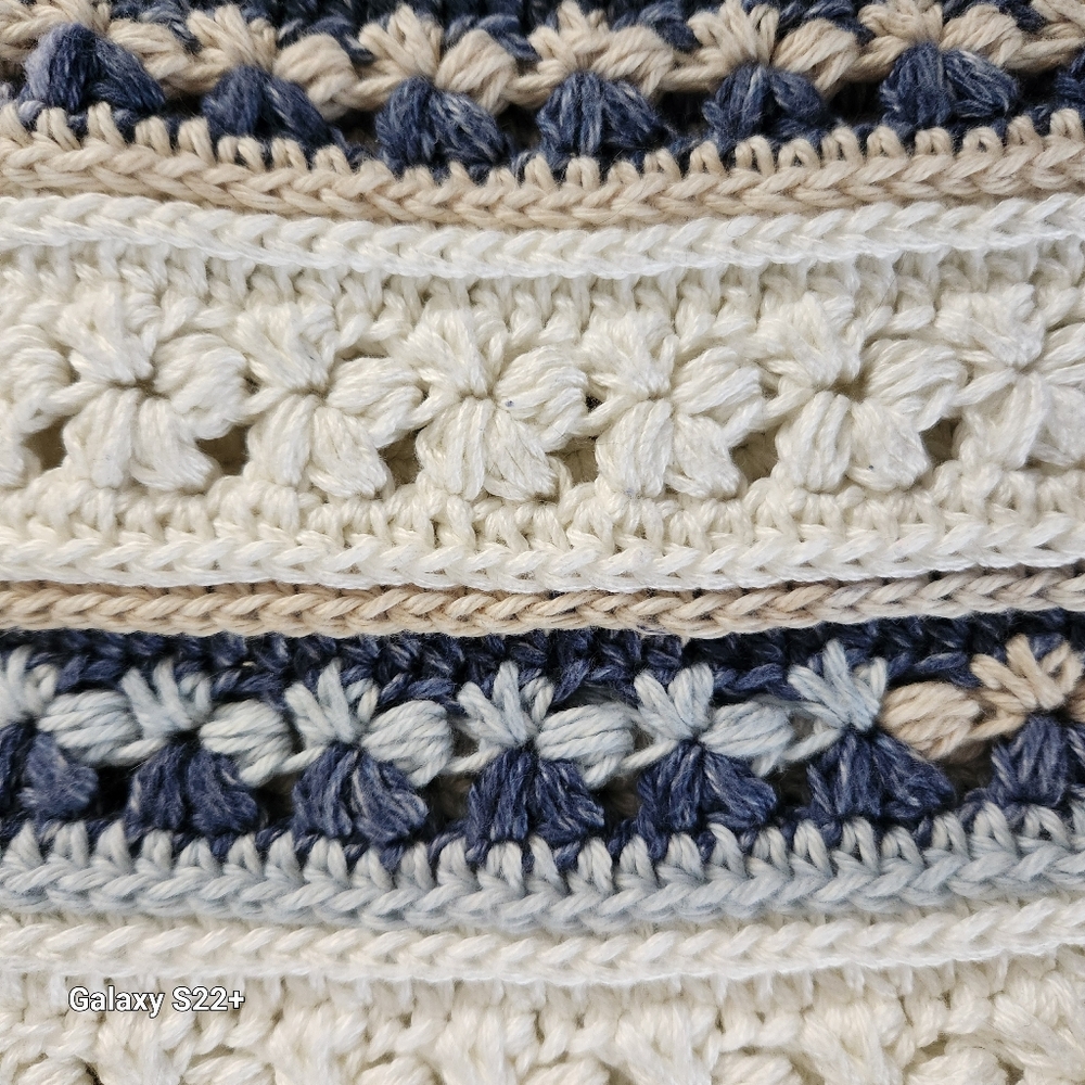 Handmade Crochet Tote Textured Stitch Beach Bag Hobo Style Accessory - Picture 2 of 6